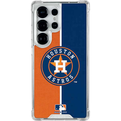 MLB Houston Astros Split Galaxy S25 Ultra Clear Case